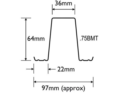 64mm top hat battens.